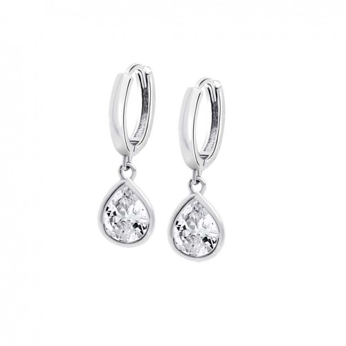 Pendientes aros Lotus Silver en plata LP3563-4/1 con circonita blanca