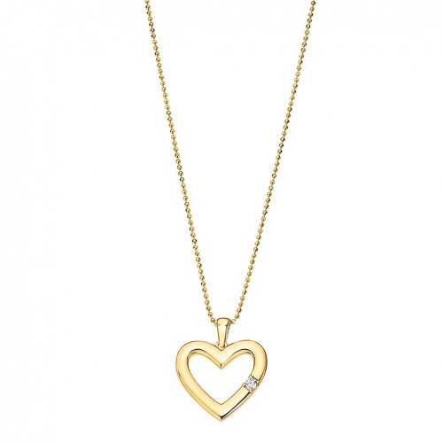Lotus Silver Moments heart necklace LP3217-1/2 silver gold color
