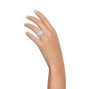 Anell de còctel Swarovski Luna 5677133 vidres blancs bany de rodi