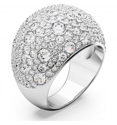 Anell de còctel Swarovski Luna 5677133 vidres blancs bany de rodi