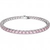 Pulsera Swarovski Matrix Tennis talla redonda rosa baño rodio 5648931