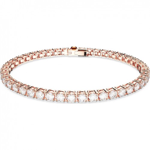 Pulsera Swarovski Matrix Tennis talla redonda blanco oro rosa 5657661