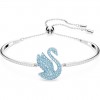 Brazalete Swarovski Iconic Swan cisne azul baño rodio 5660595