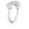 Anillo abierto Luna Swarovski cristales blancos baño rodio