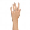 Anillo abierto Luna Swarovski cristales blancos baño rodio