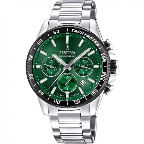 Rellotge Festina home cronògraf F20560/4 esfera verda braçalet acer