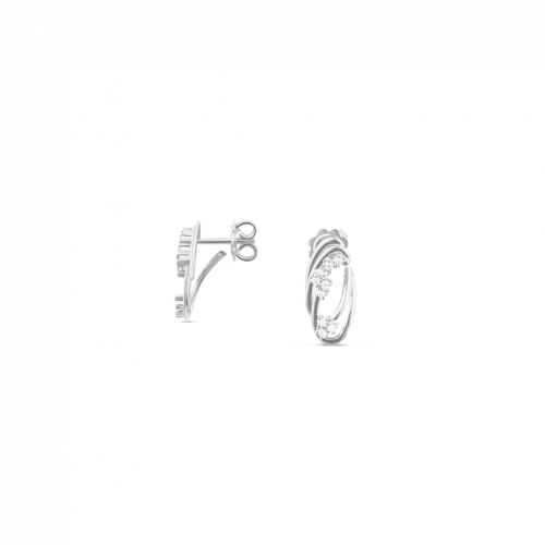 Pendientes de aro en oro blanco de 18 quilates con 18 diamantes