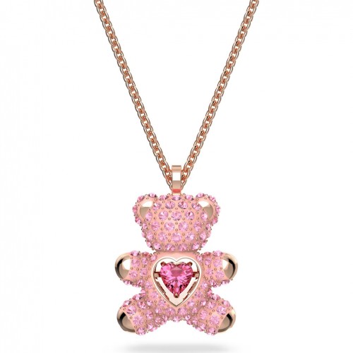 Swarovski Teddy pendant pink crystal rose gold tone plating 5642976