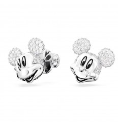 Pendientes botón Disney Swarovski Mickey blanco baño de rodio 5668781