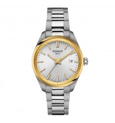 Reloj Tissot PR100 Classic 34mm plateado brazalete acero T1502102103100
