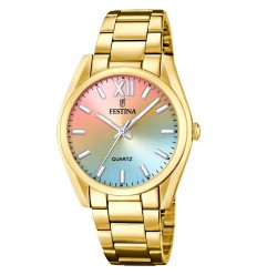 Rellotge Festina dona en acer to daurat F20640/7 esfera muticolor