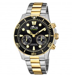 Lotus men connected watch with black dial and steel strap 18801/2