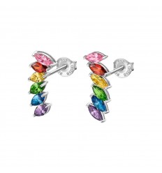 Lotus Silver IT Girl earrings silver and colored zircons LP3391-4/2