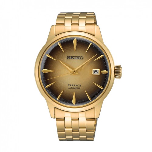 Seiko Presage Cocktail Half Tan watch 40.5 mm gold color SRPK48J1