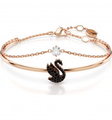 Braçalet Swarovski Swan cigne negre bany to oro rosa 5678048