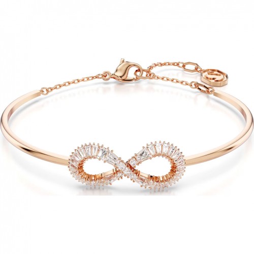 Brazalete Swarovski Hyperbola infinito blanco tono oro rosa 5679443