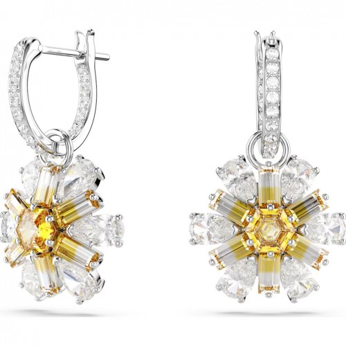Swarovski Idyllia earrings flower yellow crystals rhodium plated 5683243