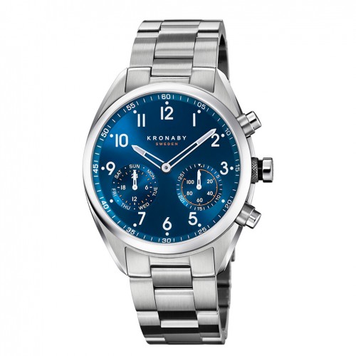 Reloj conectado Kronaby Apex esfera azul 43mm brazalete acero S3762/1