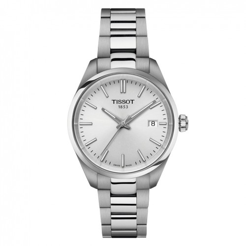 Rellotge Tissot PR100 34 mm esfera plata braçalet acer T1502101103100