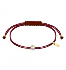Pulsera Lotus Silver Trendy nylon granate LP3669-2/5 circonita blanca