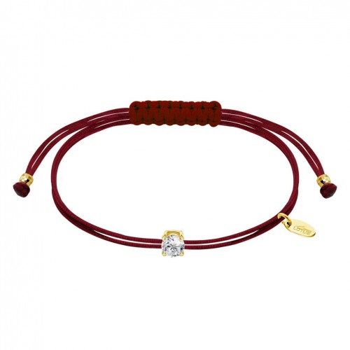 Pulsera Lotus Silver Trendy nylon granate LP3669-2/5 circonita blanca