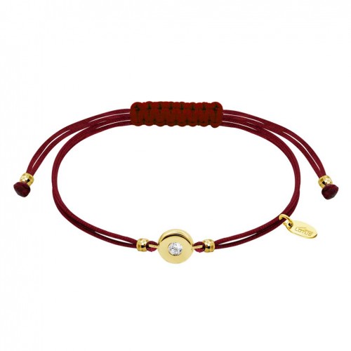 Pulsera Lotus Silver mujer nylon rojo LP3668-2/4 plata con circonita