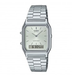 Casio analogic digital watch AQ-230Q-7DMQYES grey dial steel bracelet