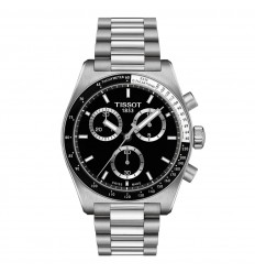 Tissot PR516 chronograph watch T1494171105100 black dial steel bracelet