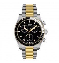 Reloj Tissot PR516 Cronógrafo T1494172205100 acero dorado esfera negra