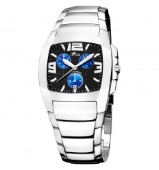 Lotus Shiny watch 15313/D black and blue dial stainless steel bracelet