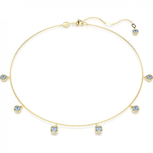 Swarovski Imber necklace round cut light blue gold tone plated 5688246