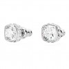 Arracades Birthstone Swarovski 5661957 talla quadrada blanc bany rodi