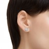 Arracades Birthstone Swarovski 5661957 talla quadrada blanc bany rodi