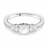 Anell Swarovski Attract Trilogy talla rodona blancs to platejat