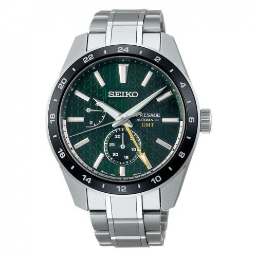 Rellotge Seiko Presage Sharp Edge Gmt automàtic SPB219J1 esfera verda