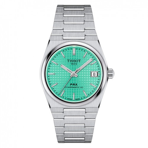 Rellotge Tissot PRX Powermatic 80 acer esfera verd clar T1372071109101