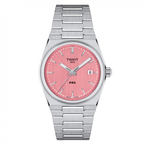 Reloj Tissot PRX 35mm esfera rosa brazalete acero T1372101133100