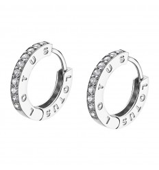 Lotus Silver hoop earrings silver and zirconia LP1887-4/1