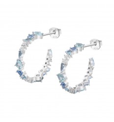 Lotus Silver Colors hoop earrings silver colored zircons LP3637-4/1
