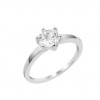Lotus Silver Glam solitaire ring silver and white zirconia LP3740-3