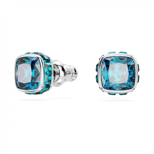 Arracades Birthstone Swarovski 5660796 talla quadrada blaus bany rodi