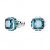 Swarovski Birthstone earrings square cut blue rhodium plated 5660796