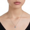 Colgante Birthstone Swarovski 5651707 talla cuadrada azul baño rodio