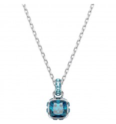 Penjoll Birthstone Swarovski 5651707 talla quadrada blau bany rodi