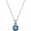 Colgante Birthstone Swarovski 5651707 talla cuadrada azul baño rodio
