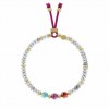 Kidult Philosophy elastic bracelet in gold steel with stones ES732315