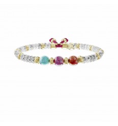 Kidult Philosophy elastic bracelet in gold steel with stones 732315
