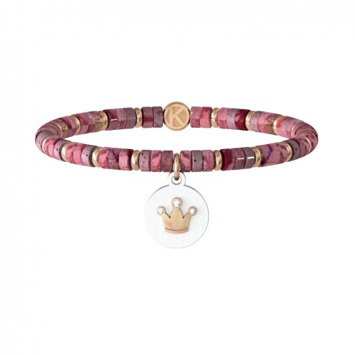 Kidult crown elastic bracelet in rose gold steel rose color 732031