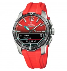 Festina connected D men's watch F23000/6 red silicone strap