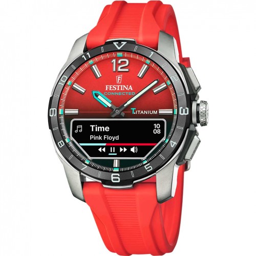 Festina connected D men's watch F23000/6 red silicone strap